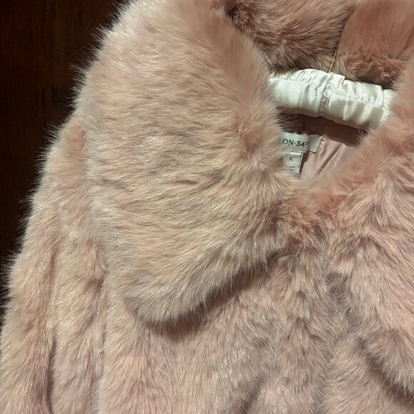 On 34th Collared Silver Pink Faux-Fur Jacket Size XL NWT - Picture 2 of 11
